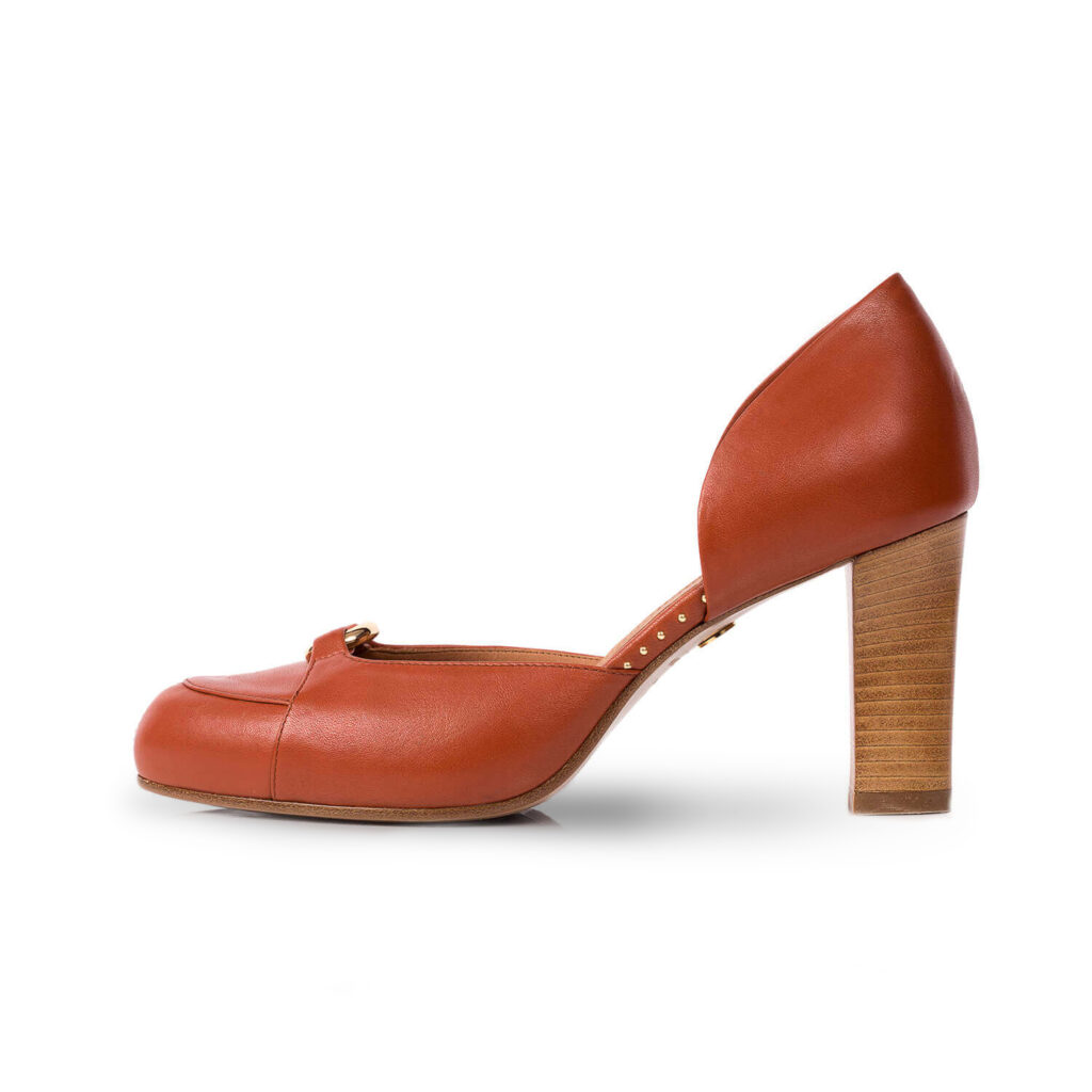 burnt orange strappy heels